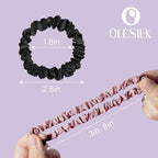 OLESILK Silk Hair Ties for Women: 100% Mulberry Skinny Silk Scrunchies, Soft Smooth No Damage No Crease for Thin Fine Curly Hair 5 Pack, Light