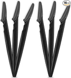 16 Pcs Black Eyebrow Razor, Face Razors Multipurpose, Facial Razors for Women Men, Eyebrow Trimmers Shaver with Protective Cover, Dermaplaning Tools for Face Body Use, Facial Hair Removal Tools