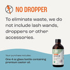 J MAC BOTANICALS Organic Castor Oil Cold Pressed (Glass Bottle, 4 oz, NO DROPPER), pure hexane free castor oil for face, skin, eyelashes