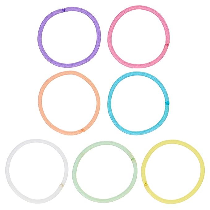 Expressions 216-Piece Hair Ties, 4mm Pastel Colors Value Pack, Durable Ponytail Holders For Thick Hair, Curly Hair and All Hair Types