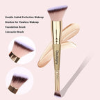 Daubigny Makeup Brushes Angled Dual-ended Foundation Brush Concealer Brush Perfect for Any Look Premium Luxe Hair Rounded Taperd Flawless Brush Ideal for Liquid, Cream, Powder,Blending,