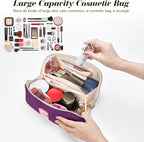 Personalized Initial Makeup Bag, Valentine's Day Gifts for Girls,Preppy Bag Cosmetic Travel Bag Women,Travel Toiletry Organizer,Large Capacity Corduroy Stuff Bag,Cute Cosmetic Pouch Skincare Bag