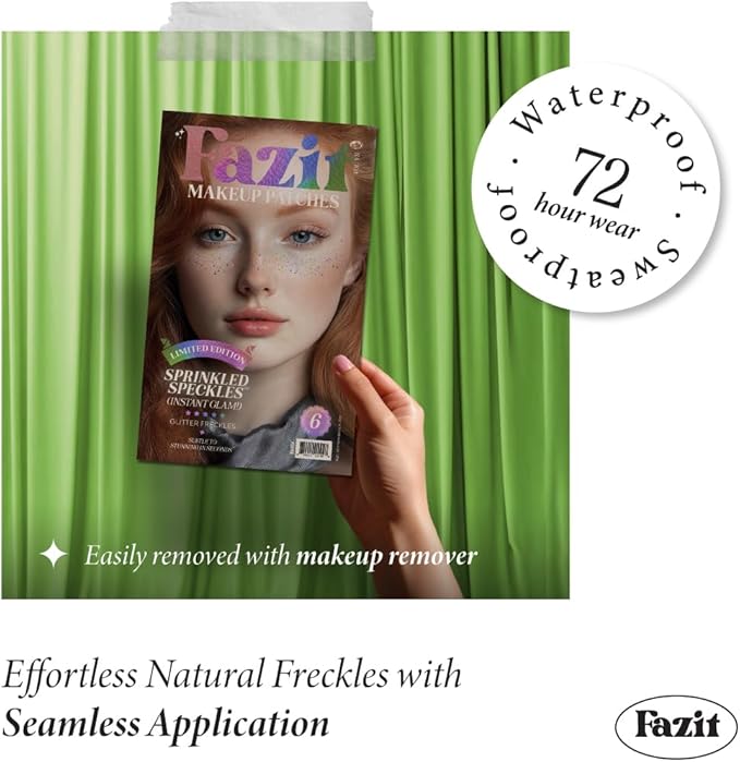 Fazit Makeup Patches - Sprinkled Speckles - Glow Up Make-Up Patches - Cute Glitter Makeup Accessories for Women - Cosmetic Glitter for Face