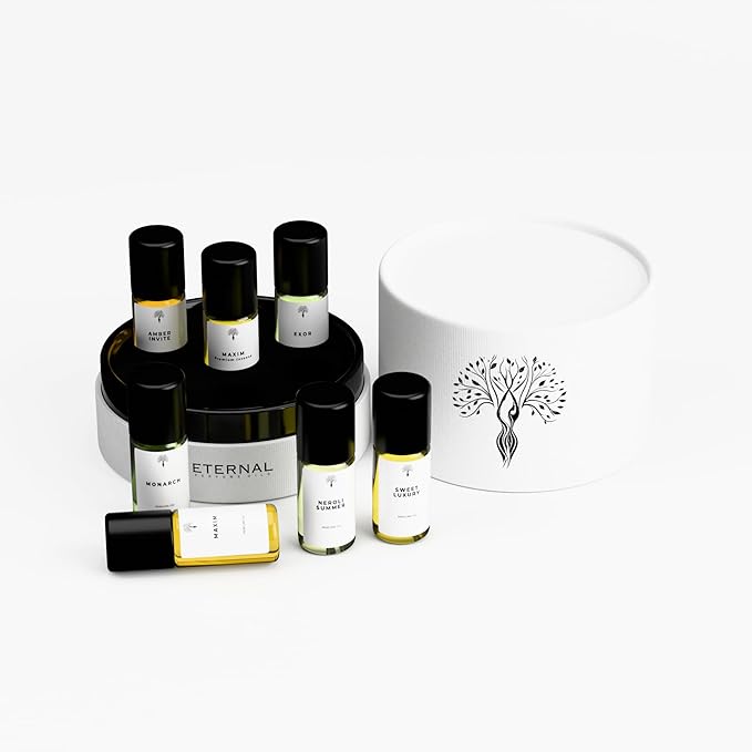 Eternal perfume Oils Roll on Travel Size perfumes for women Mini Mist Gift Set 7 Piece Collection perfume for men unisex Long Lasting perfumes set for womens 7 x 3 ml/0.17 FL Oz Gift Set for Women