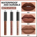 evpct 3Pcs Chocolate Red Brown Nude Matte Liquid Lipstick Lip Stain Sets for Women, Matte Lipstick Long Lasting Waterproof Permanent 24 Hours original, Magic Lip Sticks Pack for Halloween Daily Makeup