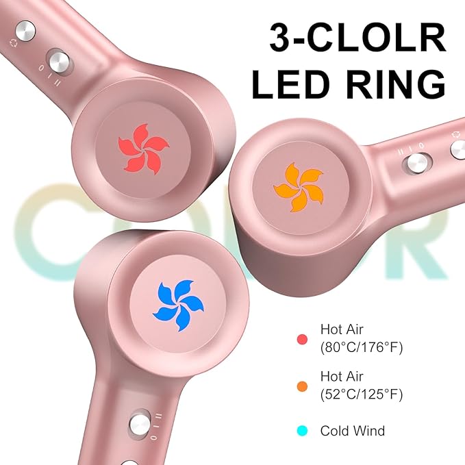 ZPP Hair Dryer, Ionic Blow Dryer, 110000 RPM High Speed Motor for Fast Drying Low Noise Thermo-Control Hairdryer for Travel Women Men