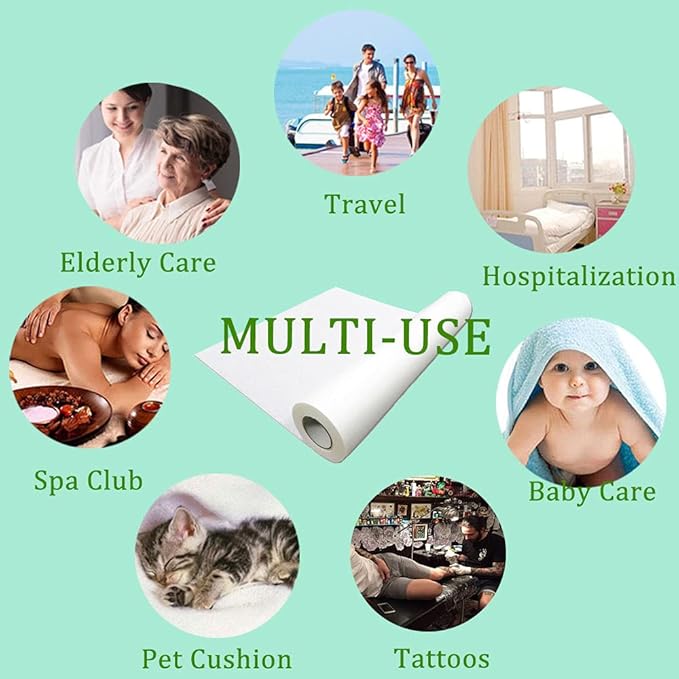 3 Roll Disposable Non-Woven Bed Sheet, 50 Pcs/Roll Massage Table Sheets, 31.5" X 70"Salon Beauty Facial Bed Cover for Massage, Lash, Tattoo Bed, Spa