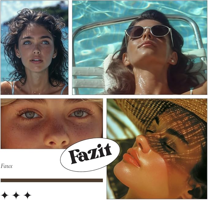 Fazit Makeup Patches - Faux Freckles - Glow Up Make-Up Patches - Cute Glitter Makeup Accessories For Women - Cosmetic Glitter For Face