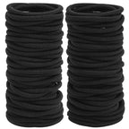 6MM Womens Elastics Hair Tie, 80 Pieces Black for Thick and Curly Hair Ponytail Holders Hair Elastic Band for Women or Men