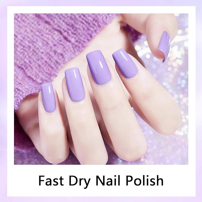 16.5ml Light Purple Nail Polish Large Volume Quick Drying Nail Polish, Fast Drying and Long Lasting Color Nail Art DIY Home Manicure Gift for Women
