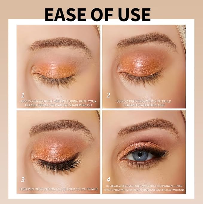 Neutral Nude Brown Eyeshadow Palette – 10 Matte & Shimmer Shades in Ivory Cream, Camel, Toffee & Champagne – High Pigment, Blendable, Long-Lasting Eye Shadow for Natural Daily Looks & Mature Eyes