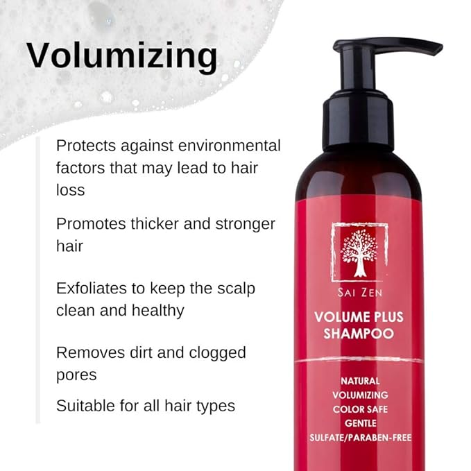 Volume Plus Set | Volumizing Shampoo 8 oz. & Scalp Therapy Spray 4 oz. | Anti-Thinning Formula | Made in USA | Sulfate, Alcohol & Paraben Free
