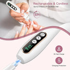 Professional Cordless Electric Nail File Set, 360 LED Light Drill Machine With LCD Display, 10 Speeds Rechargeable for Gel and Thick Toe Nails, Manicure Pedicure Kit, Christmas Gifts