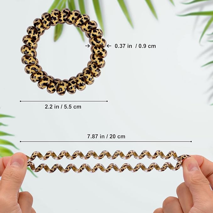 JessLab Spiral Hair Ties for Women, 10-Pack Traceless No-Damage Ponytail Holders, Coils Hair Bands for Girls, Assorted Colors