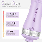 Blow Dryer Brush, Hair Dryer Brush in One, 600W Oval Hot Air Volumizer & Straightener, Anti-Frizz Blowout Styling Brush, Dual Voltage 110–240V Travel (2 Inch) Purple