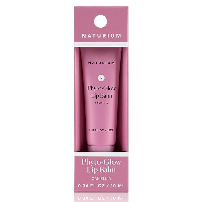 Naturium Phyto-Glow Lip Balm, Hydrating Lip Care with a Glossy Finish, 0.34 oz Camellia