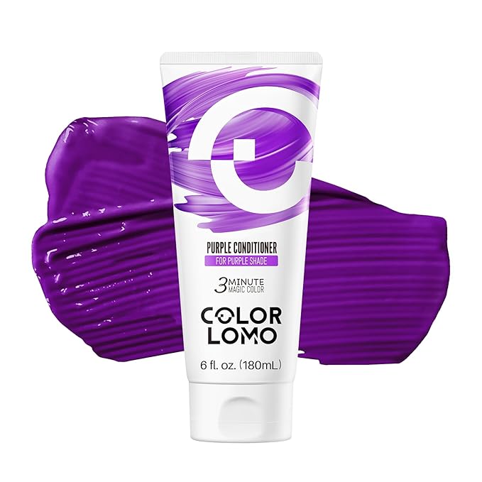 Semi Permanent Hair Color - 6 oz Color Depositing Conditioner with Shea Butter & Almond Oil- Color Conditioner Depositing Hair Mask - Vegan, Paraben, Ammonia & Sulfate Free -Purple