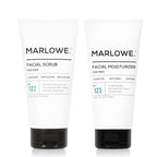 MARLOWE. Skin Care Set, No. 122 Facial Scrub 6 oz & No. 123 Facial Moisturizer 6 oz with Natural Extracts & Antioxidants, Cleanses, Exfoliates, Hydrates & Soothes