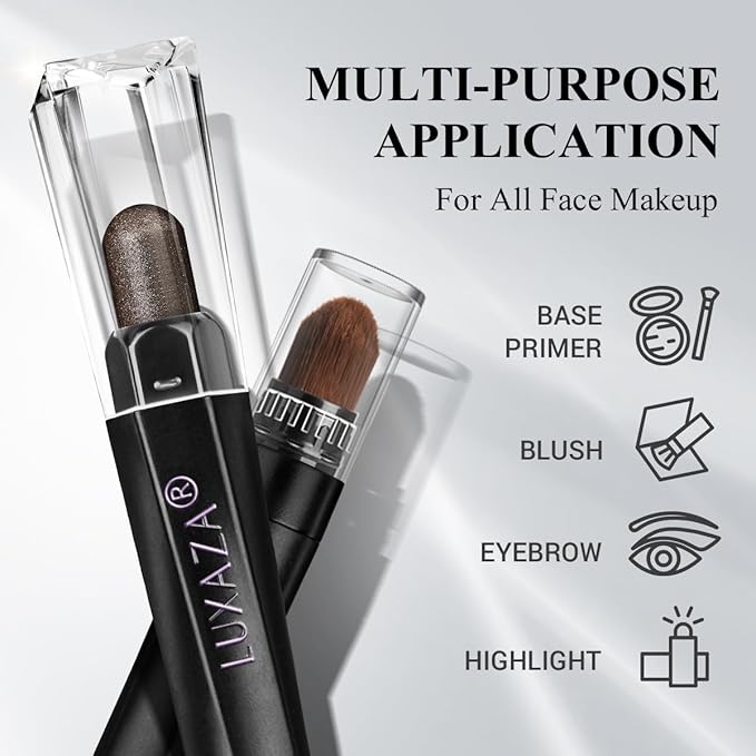 Brown Eyeshadow Stick Makeup Set 3PCS, Neutral Shimmer And Matte Cream Eye Shadow Palette, Metallic Bronze Smoky Eyeliner Brightener Crayon Pencil Kit, Ideal Gift for Women -Golden Glow