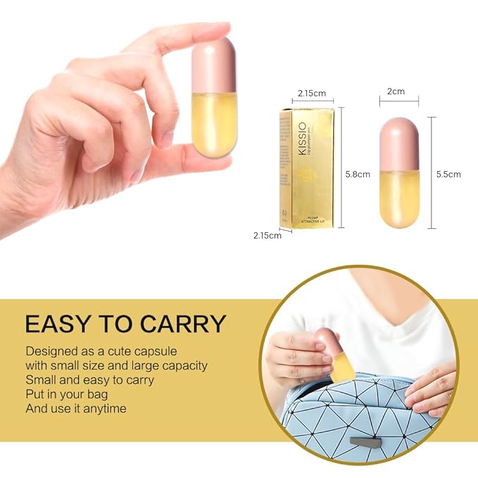 KISSIO Natural Lip Plumper,Lip Plumping Lip Gloss,Lips Plumper Gloss,Lip Plumper,Moisturizing& Reduce Fine Lines 5.5ml For Day Use