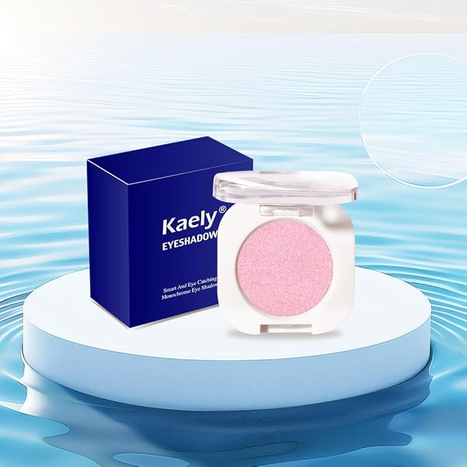 Pink Single Shimmer Eyeshadow Makeup, Neutral Powde Eye Shadow for Women, Bright Light Pink Rose Glitter Sparkle Singles Eyeshadow Palette Pigmented Waterproof, Girls Christmas Eyeshadows Gifts