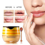 6 PCS Bee Lip Balm Honey Pot,Lip Mask Propolis Moisturizing,Prevention Dry Cracked Lip Scrubs Exfoliator Lip Wrinkle Skin Care Products (Honey & Strawberry & Coconut & Mint & Watermelon & Apple Lime)