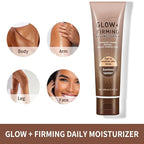 Natural Glow+Firming Self Tanner Body Lotion, Sublime Bronze Glow Daily Moisturizer and Natural Skin Tone Enhancer, Fair to Medium Skin Tone