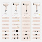 TOME 1875W Hair Dryer High Speed Motor Brushless 110000 RPM Blow Dryer Negative Ionic Cool Shot Lock with Diffuser Comb Nozzle Light Weight