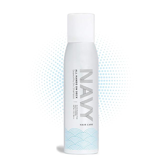 NAVY HAIR CARE Dry Shampoo Spray for Women & Men 3oz | Travel Size Volumizing | for Color Treated & All Types of Hair | All Hands on Deck - Seaworthy | Vegan Friendly