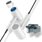 Salon Styling Hair Dryer with Wall Holder【Blue Light Negative Ions】 Fast Drying，High Power HairDryer for Home & Travel【Equipped 360 Rotatable Blow Dryer Stand 】 110V Matte Texture - Pearly White