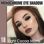 Light Cocoa Matte Single Eyeshadow, Lightweight Blendable Mini Eye Shadow for Older Women, Monochrome Eyeshadow Palette Makeup Pigmented Waterproof, Vegan & Cruelty-Free, 18