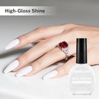 16.5ml White Nail Polish Large Volume Quick Drying Nail Polish, Fast Drying and Long Lasting Color Nail Art DIY Home Manicure Gift for Women