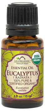 US Organic 100% Pure Eucalyptus Essential Oil (Radiata) - USDA Certified Organic, Steam Distilled - W/Euro droppers (More Size Variations Available) (15 ml / .5 fl oz)