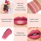 evpct 1Pcs Natural Pink Metallic Lipstick and Lip Crayon Liner Pencil Pen for Women Lip Stain Long Lasting Waterproof labiales mate magicos 24 horas originales pintalabios permanente 24 horas 07