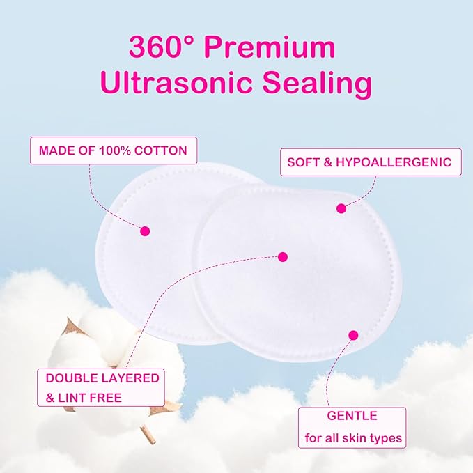 2000 PCS Ultra Soft Cotton Rounds, White, Double-Layered, Hypoallergenic, Lint-Free, 20 Pack with 100 Count Each, Premium Facial Cleansing Pads for Makeup Removal