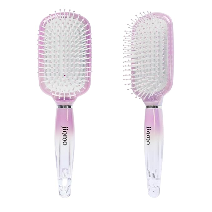 Paddle Hair Brush for Women-Detangling Cushion Brush with Soft Ball-Tip Bristles,Anti-Static Wide Brush for Wet Dry Hair,Smooth Comfortable Scalp Care