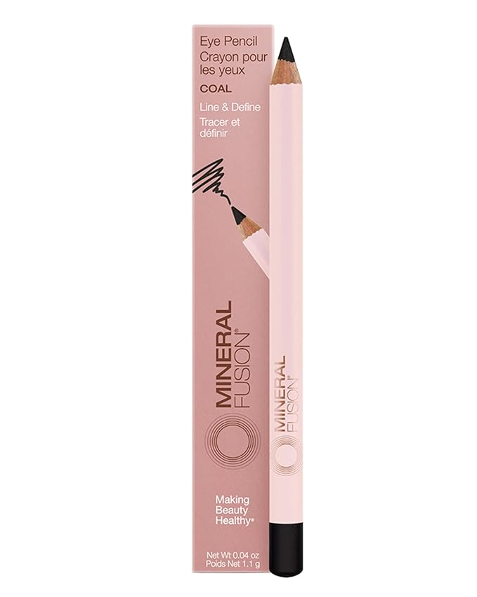 Mineral Fusion Eye Pencil (Black - Coal) - Eyeliner with Soothing Chamomile, Meadowfoam & Vitamin E - Smooth & Long Lasting, Hypoallergenic, Non-Irritating Eye Makeup