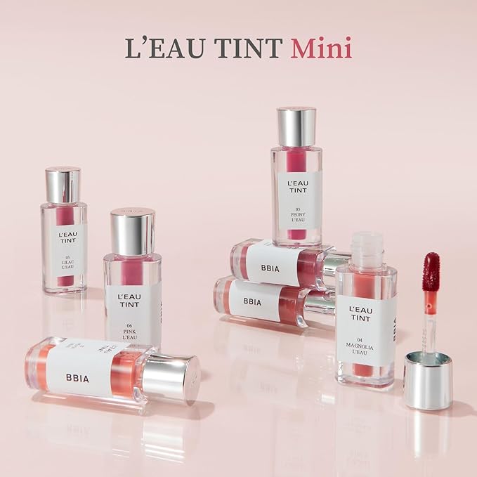 BBIA L’EAU Tint – Glossy & Glow Lip Stain Watery Lip Tint Non-Sticky High Shine Finish Long-lasting Moisturizing Lightweight Natural Daily Use Vegan Korean Makeup (07 PEACH L'EAU - MINI)