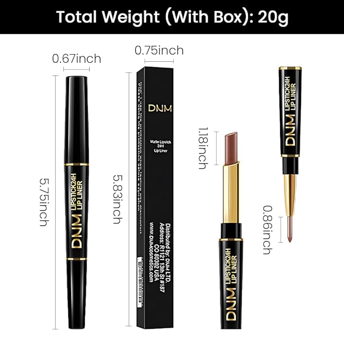 evpct 3Pcs Light Nude Dark Deep Brown Matte Lip Liner and Lipstick Combo Set Kit for Women, Magic Lipstick 24 Hours Original Lip Liner Makeup Stain Gloss Plumper Long Lasting Waterproof labial