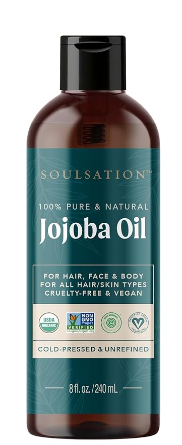 Organic Jojoba Oil for Skin, Hair & Face (8oz) | 100% Pure, Natural Cold Pressed - Hydrating Carrier Oil Hexane Free