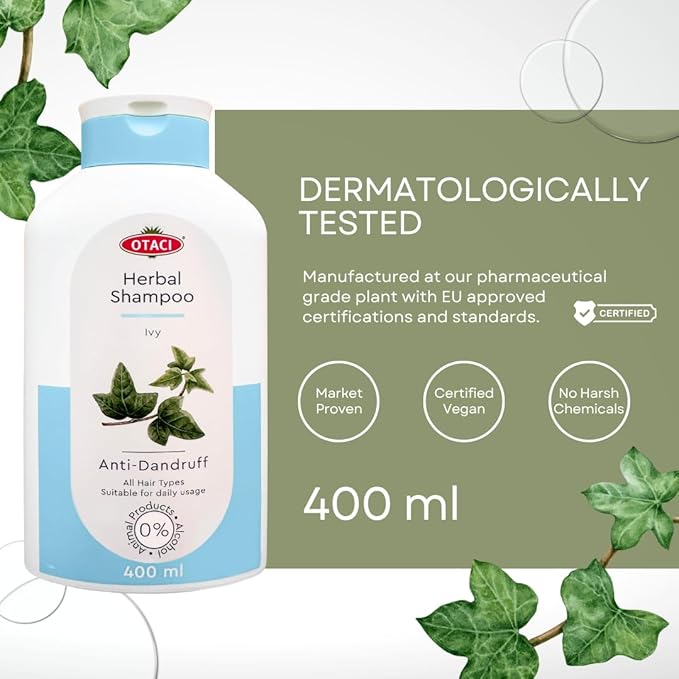 OTACI Herbal Ivy Shampoo – Deep-Cleansing, Vegan Formula Infused with Rosemary, Sage, Chamomile & Mint for Stronger, Shinier, Healthier Hair (13.5 Fl Oz)