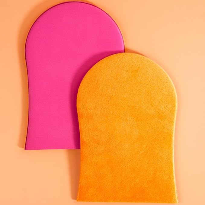 b.tan Face & Body Self Tanning Mitt | Glow Your Own Way Smooth Gel Glove - Sunless Tan Applicator, Streak-Free, Even Application, Double Sided, Reusable, Great for Cream, Lotion, Suncreen