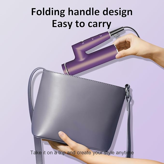 High Speed Plasma Ion Hair Dryer with Diffuser, Professional Blow Dryer 130000 RPM Brushless Motor for Fast Drying,1500W 3Temps/3Speeds Thermo-Control Lightweight Hairdryer for Women Home Travel Salon