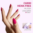 CANNI 6 Colors 9 ML Hema-Free Pink Gel Nail Polish Set, Hot Pink Purple Yellow Orange Kit, Soak Off LED Nail Gel Manicure Kit DIY at Home Salon Gifts
