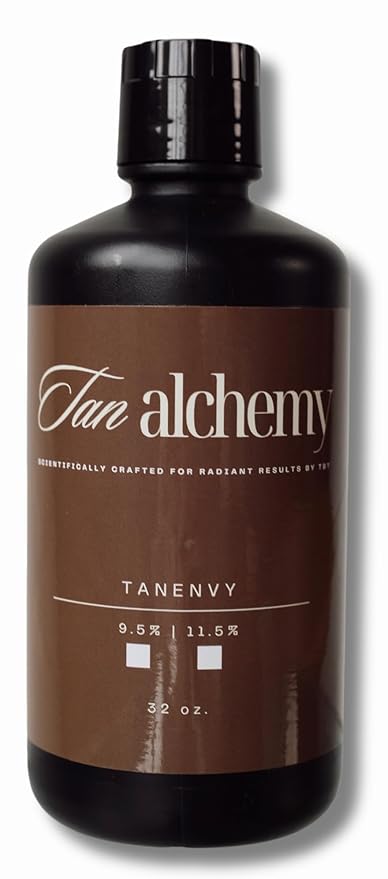 Tan Alchemy, Tan Envy European Blend 11.5% Dark Sunless Airbrush Spray Tanning Solution 64oz (2-32 oz bottles)