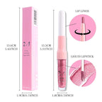 evpct Warm Pink Metallic Glitter Lip Liner and Lipstick Combo Lip Gloss Stain Set Makeup for Women Long Lasting Waterproof 24, Baby Pink Metallic Shimmer Frosted Iridescent Glossy Liquid Lipstick 12