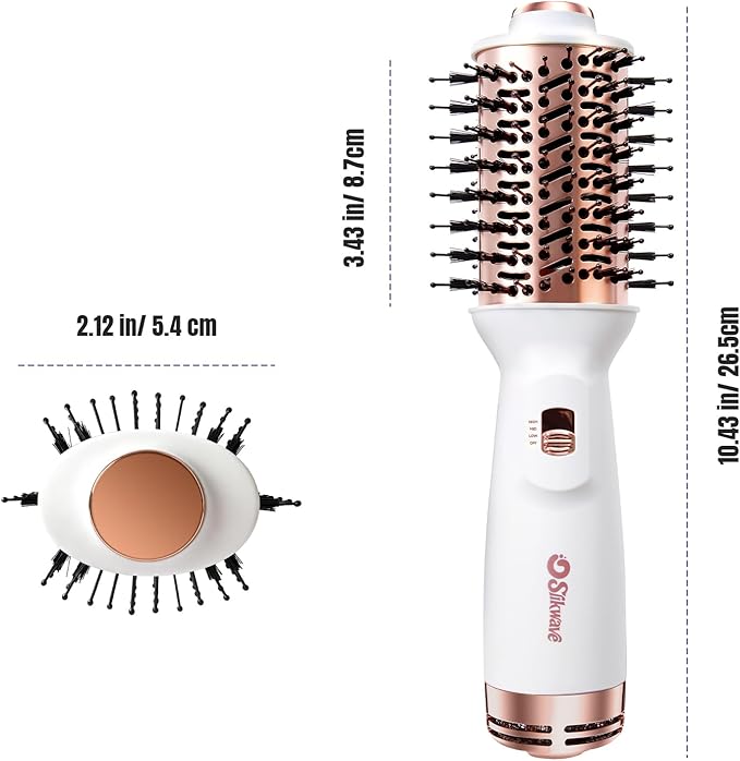 Hair Dryer Brush Blow Dryer Brush 4 in 1, 2 Inch Hot Air Brush for Hair Drying & Styling | Ionic Oval Barrel for Smooth, Frizz-Free Volume Blowout, Dual Voltage Lightweight Travel Hair Dryer Brush