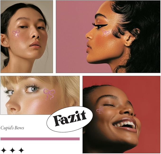Fazit Makeup Patches - Cupid's Bow Speckles - Glow Up Make-Up Patches - Cute Glitter Makeup Accessories for Women - Cosmetic Glitter for Face