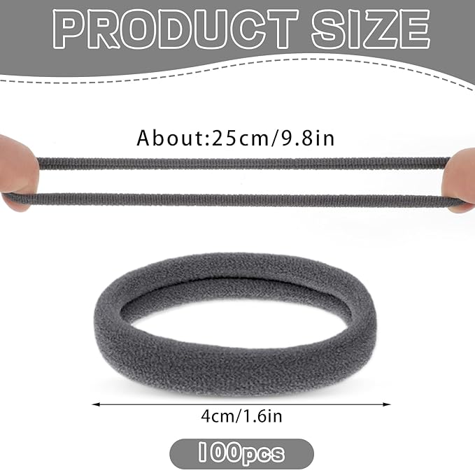 obeoby 100PCS Neutral Colors Hair Ties, Seamless Hair Ties Ponytail Holders Elastics Hair Accessories Stocking Stuffers for Women Girls