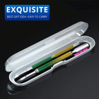 2PCS Metal Yellow-Green Gradient Cuticle Pusher and Cutter Remover Salon Quality Stainless Steel Gel Nail Polish Peeler Scraper Durable Manicure and Pedicure Cleaner Tool For Fingernail and Toenail